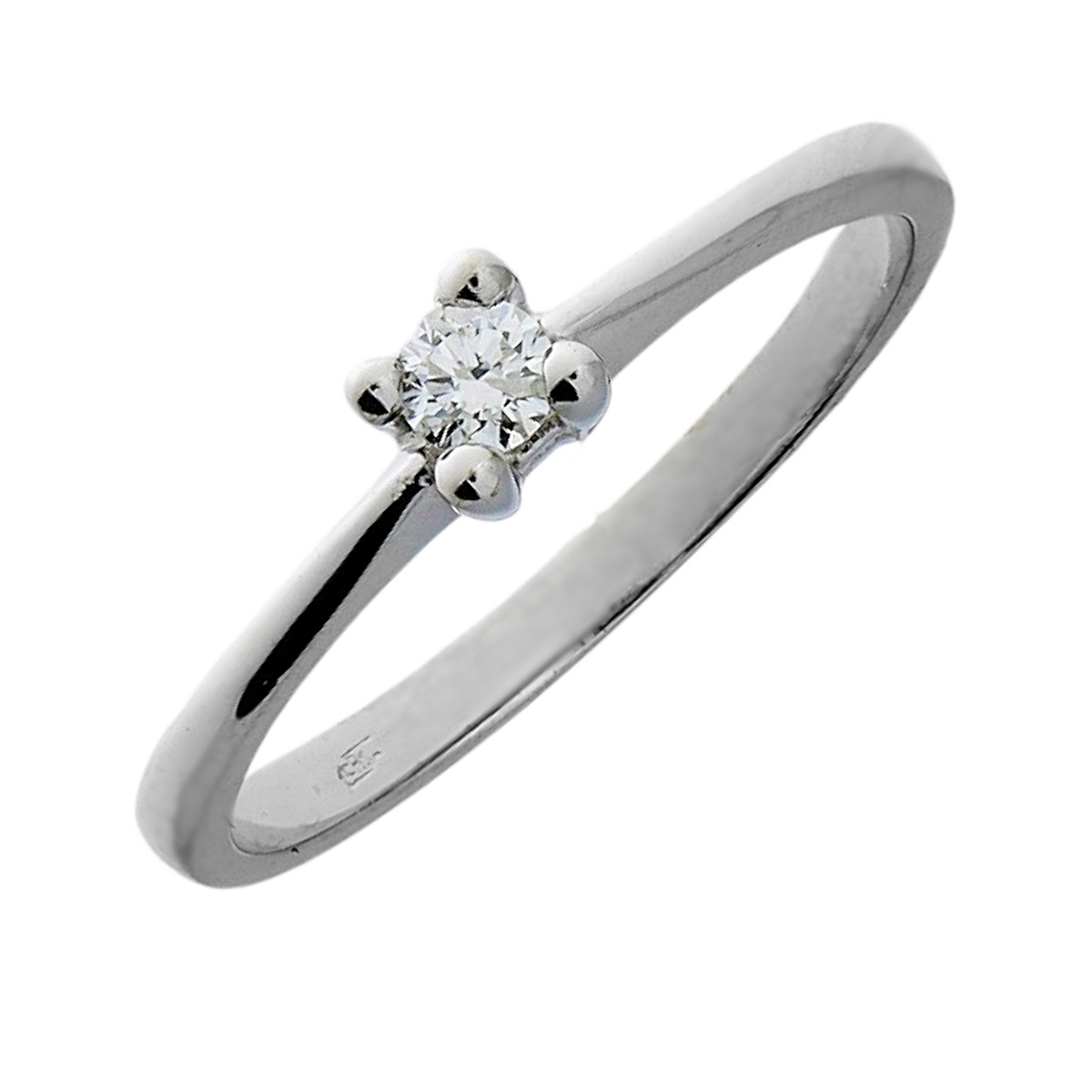 Witgouden Solitaire Ring | 0.107 ct Diamant | Verloving | Aanzoek | 14 karaats 3 Witgouden Solitaire Ring 0.107 ct Diamant Verloving Aanzoek 14 karaats