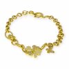 Gouden Fantasie Bedelarmband Zirkonia Vlinder Klavertje Vier 19.5 cm 4.5 mm 14 karaats