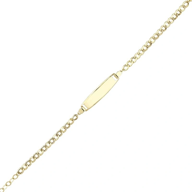 Gouden Graveerarmband Gourmette 13 + 1 cm 6 mm 14 karaats 3 Gouden Graveerarmband Gourmette 13 + 1 cm 6 mm 14 karaats