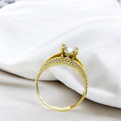 Alternative view of Gouden Solitair Ring | Zirkonia | 14 karaats