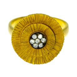 Vintage Geïnspireerde Gouden Ring Zirkonia 14 karaats