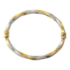 Alternative view of Bicolor Gouden Bangle 59 mm 5.2 mm 14 karaats
