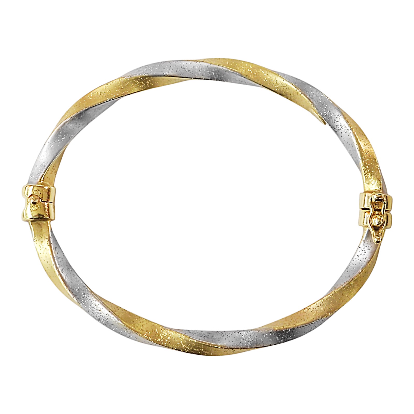 Bicolor Gouden Bangle 59 mm 5.2 mm 14 karaats 4 Bicolor Gouden Bangle 59 mm 5.2 mm 14 karaats - Afbeelding 2