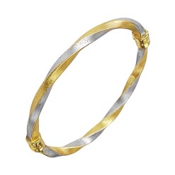Bicolor Gouden Bangle 59 mm 5.2 mm 14 karaats
