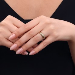 Alternative view of Gouden Damesring Fantasie 14 karaats