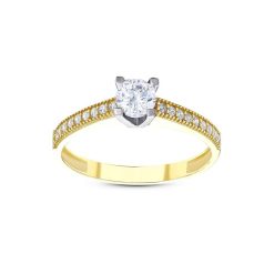 Gouden Damesring Solitaire Zirkonia 14 karaats