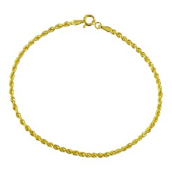 Gouden Koord Rope Armband 2.6 mm 19 cm 14 karaats