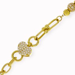 Gouden Armband 7 mm 20 cm Schakelarmband Zirkonia Hartje Fantasie 14 karaats