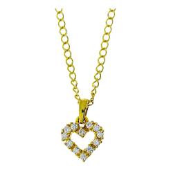 Gouden Ketting Hart Hanger 0.24 ct Diamant 18 karaats