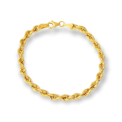 Gouden Koord Rope Armband 3.2 mm 18 cm 22 karaats