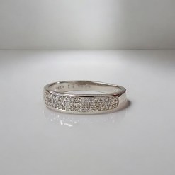 Alternative view of Witgouden Damesring 0.25 ct Diamant 18 karaats