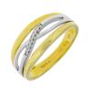 Bicolor Gouden Damesring 0.035 ct Diamant 18 karaats
