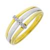 Bicolor Gouden Damesring 0.035 ct Diamant 18 karaats