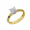 Gouden Damesring Solitaire Zirkonia 14 karaats