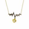 Gouden Ketting Hartje Hartslag Hanger Zirkonia 14 karaats
