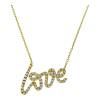 Gouden Ketting Love Hanger Zirkonia 14 karaats