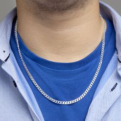 Alternative view of Zilveren Gourmette Ketting 4.3 mm 60 cm 6-zijdes Geslepen 925