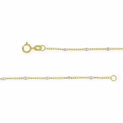 Gouden Bicolor Ketting Fantasie 1mm 45 cm 14 karaats