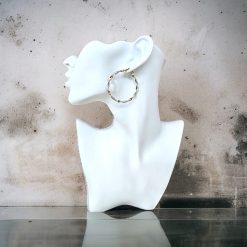 Gouden BiColor Wokkel Oorringen 44 mm 3.5 mm 14 karaats