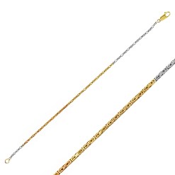 Gouden Koningsarmband 19 cm 1.8 mm 14 karaats Drie Kleurig