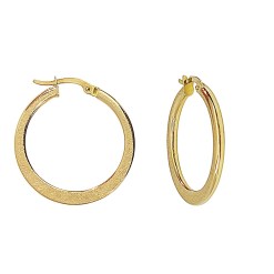 Gouden Oorringen Platte Buis 25 mm 1.6 mm 14 karaats