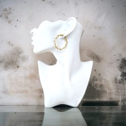 Alternative view of Gouden Wokkel Oorringen 38 mm 4 mm 14 karaats met Griekse tekens