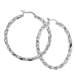 Witgouden Wokkel Oorringen 38 mm 3 mm 14 karaats