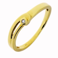 0.0025ct Diamant Gouden Damesring Verlovingsring Aanzoeksring Subtiel 14 karaats