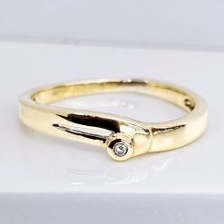 0.0025ct Diamant Gouden Damesring Verlovingsring Aanzoeksring Subtiel 14 karaats