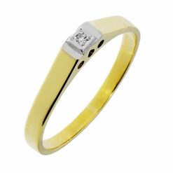 0.015ct Diamant Gouden Damesring Verlovingsring Aanzoeksring Subtiel 14 karaats