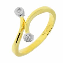 0.018ct Diamant Bicolor Gouden Damesring 14 karaats