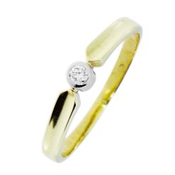 0.02ct Diamant Gouden Damesring Verlovingsring Aanzoeksring Subtiel 14 karaats