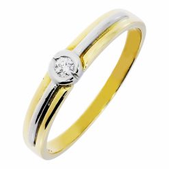 0.060ct Diamant Gouden Damesring Verlovingsring Aanzoeksring Subtiel 14 karaats