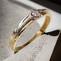 0.060ct Diamant Gouden Damesring Verlovingsring Aanzoeksring Subtiel 14 karaats