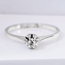 0.06ct Diamant Witgouden Damesring Verlovingsring Aanzoeksring Subtiel 14 karaats
