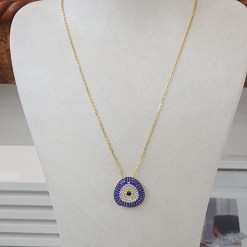 Alternative view of Gouden Ketting Boze Oog Hanger Zirkonia 14 karaats