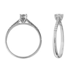 Alternative view of 0.196ct Diamant Witgouden Damesring Verlovingsring Aanzoeksring Subtiel 14 karaats