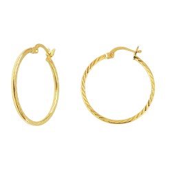 Gouden Oorringen 24 mm 1.4 mm 18 karaats