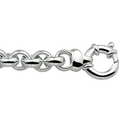 Zilveren Armband Jasseron Groot Springslot 10 mm 22 cm 925