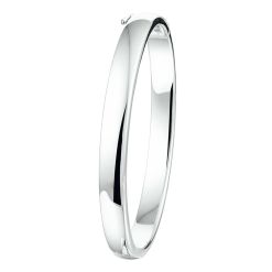 Zilveren Bangle Armband 60 mm 7 mm Classic Ovaal Buis Schanier 925