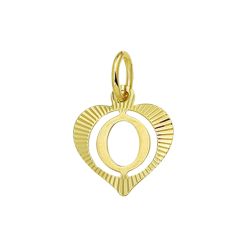 Goud Hanger Letter O Hart 14 karaats