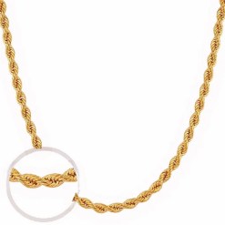 Gouden Koord Rope Ketting 2.4 mm 65 cm 14 karaats