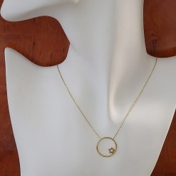 Alternative view of Gouden Ketting Cirkel Ster Hanger Zirkonia 14 karaats