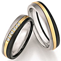 zwarte trouwring zirkonium goud diamant