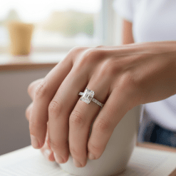 Witgouden Aanzoekring Lab Grown Diamant 1.75 ct Radiant 18 karaats