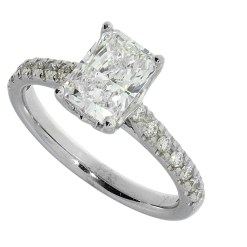 Witgouden Aanzoekring Lab Grown Diamant 1.75 ct Radiant 18 karaats