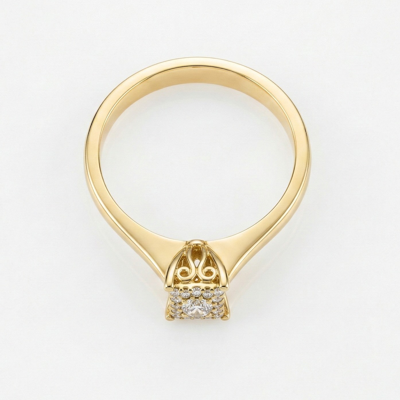 0.15ct Diamant Gouden Damesring Verlovingsring Aanzoeksring 14 karaats 3 0.15ct Diamant Gouden Damesring Verlovingsring Aanzoeksring 14 karaats