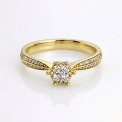 0.32ct Diamant Gouden Damesring Verlovingsring Aanzoeksring 14 karaats