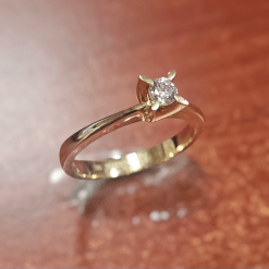 0.18ct Diamant Gouden Damesring Verlovingsring Aanzoeksring Subtiel 14 karaats