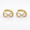 Gouden Klap Oorbellen Infinity 15 mm 6 mm Zirkonia 14 karaats
